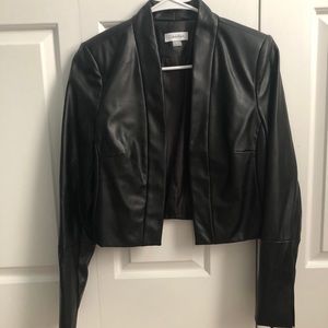 Calvin Klein Faux Leather Jacket - black